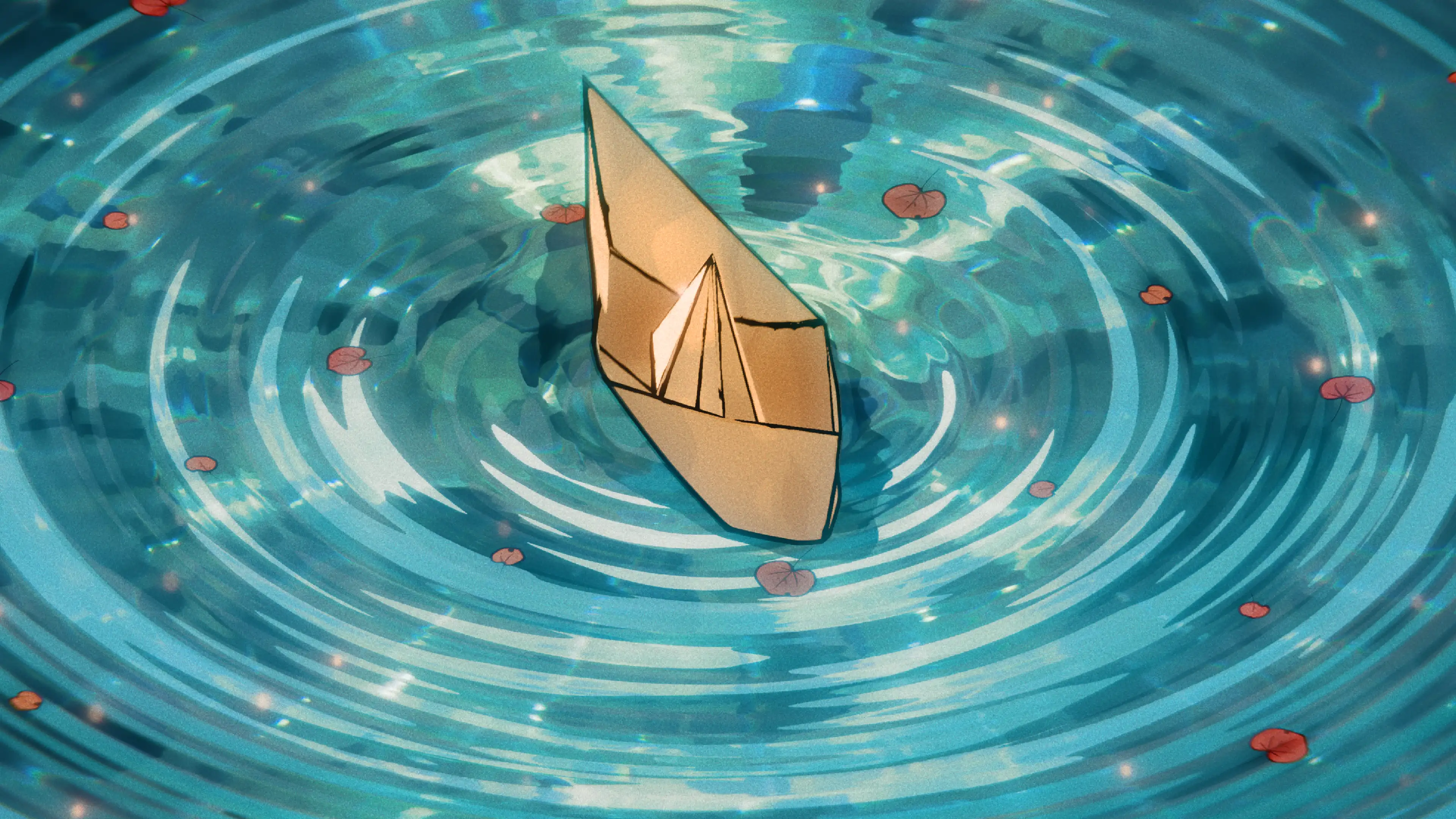Stylized water effects created in the course